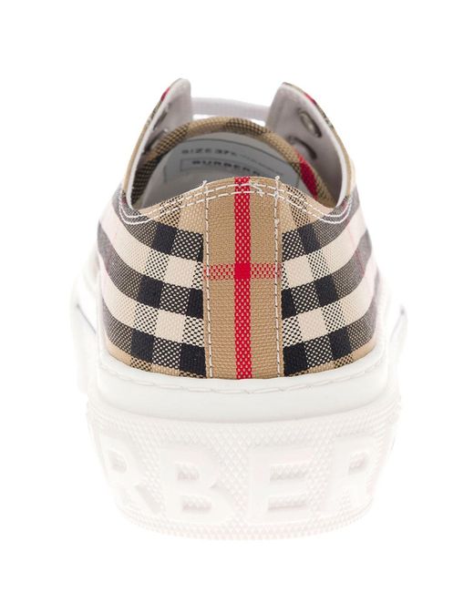 Burberry White Sneakers Vintage Check Cotton Trainers