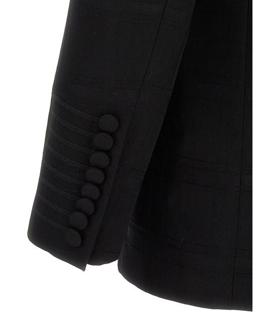 Etro Black Check Double-Breasted Blazer for men
