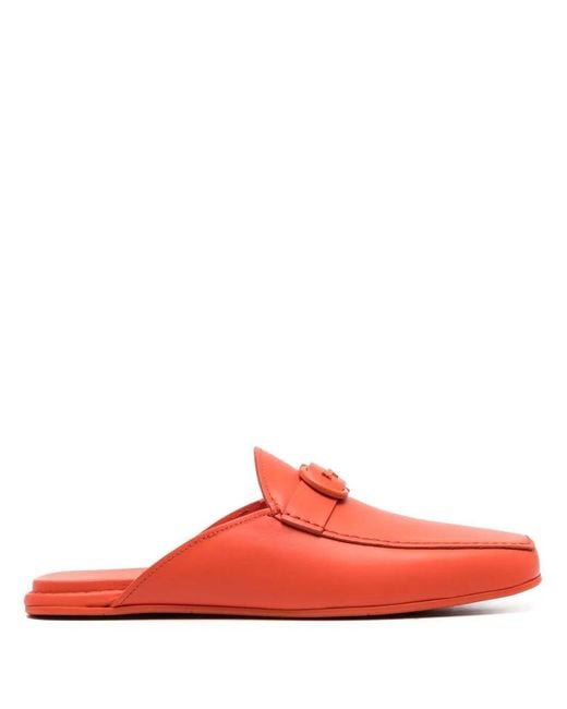 Ferragamo Red Logo Buckle Backless Slipper Mule for men