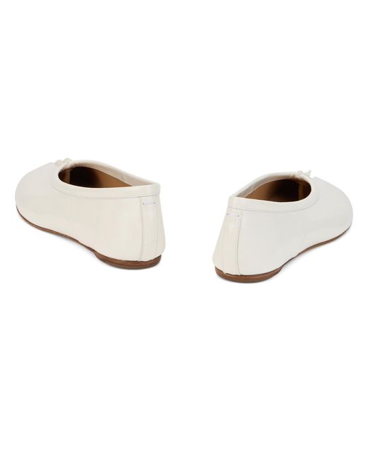 Maison Margiela White Ballerina Shoes Tabi Calfskin