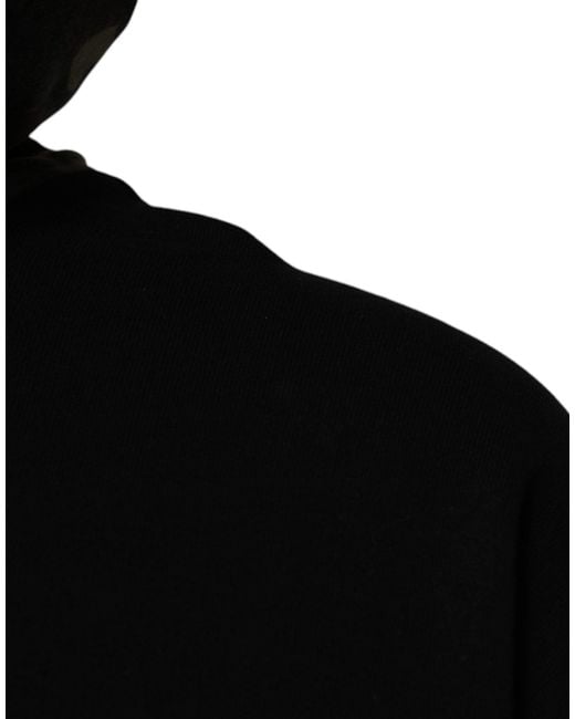 Dolce & Gabbana Black Camouflage Hooded Sweatshirt Sweater Cotton Clothing for men