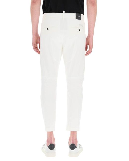 DSquared² White Cropped Cargo Pants for men
