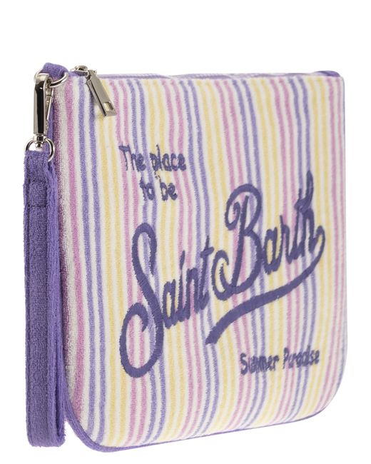 Mc2 Saint Barth Purple Parisienne Clutch Bag With Wrist Loop