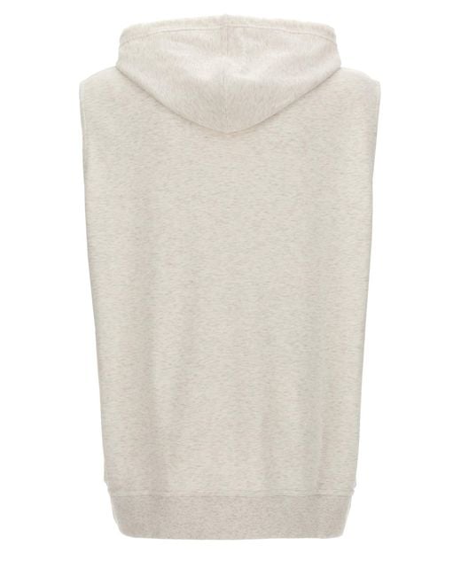 Brunello Cucinelli Hooded Vest Gilet White for men