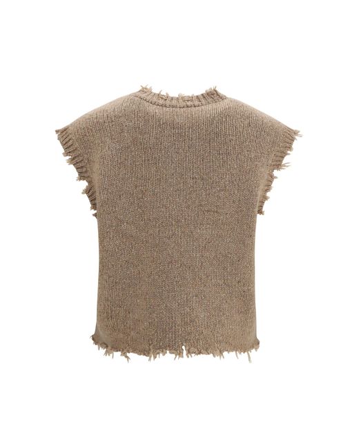 R13 Multicolor Animal-Print Cashmere Vest Kashmir/Capra Hircus Knitwear