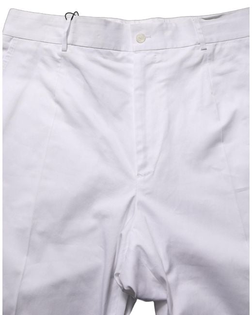 Dolce & Gabbana Purple Cotton Tapered Leg Dress Trouser Pants Elastane for men