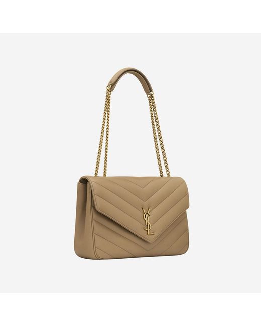 Saint Laurent Natural Large Quilted Lamb Leather Bag Shoulder