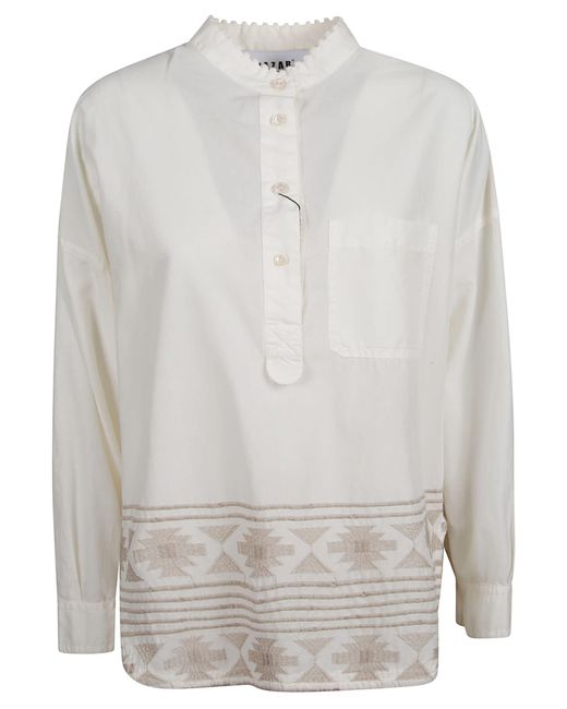 Bazar Deluxe White Ruffle Collar Shirt