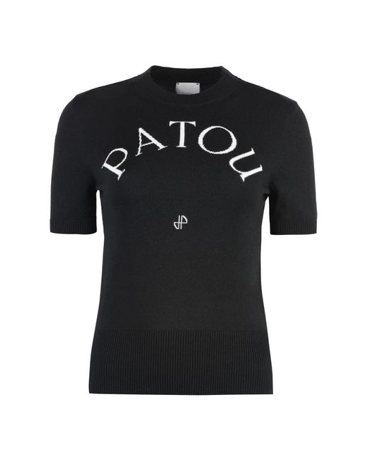 Patou Black Logo Knitted T-Shirt
