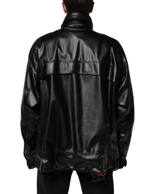 Dolce & Gabbana Black Jacket Zip Front Outerwear for men