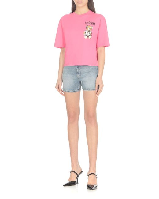 Moschino Pink T-Shirts And Polos