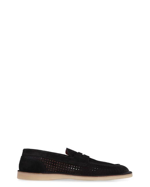 Dolce & Gabbana Black Calfskin Round-Toe Loafers for men