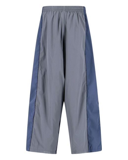 Balenciaga Blue Polyester Track Pants for men