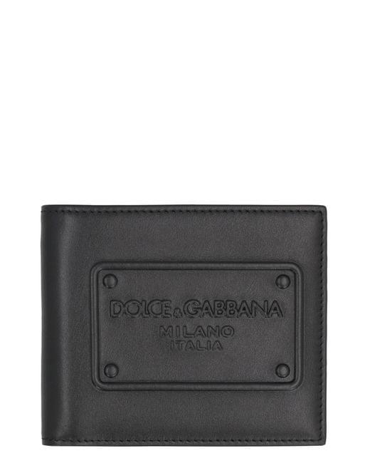 Dolce & Gabbana Gray Calf Leather Wallet & Cardholders for men
