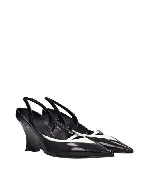 Givenchy Black Leather Wedge Sandals