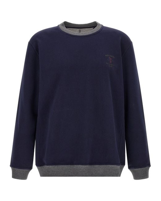 Brunello Cucinelli Blue Solomei Athletic Club Sweatshirt for men