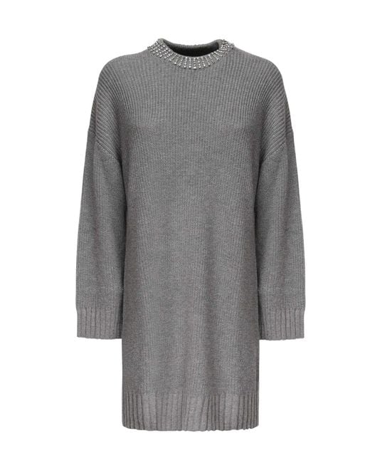 Pinko Gray Dresses Polyamide