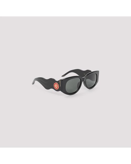 Casablanca Black Metal Oval Wave Acetate Sunglasses Glasses for men