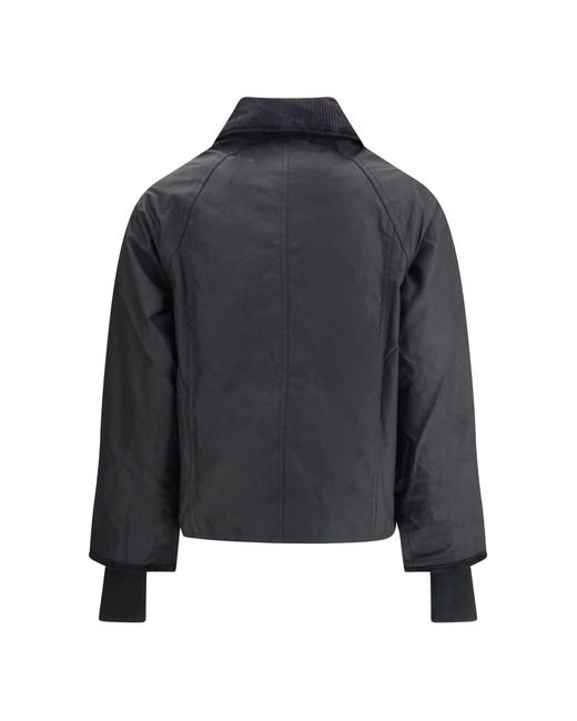 Barbour Black Beadnell Waxed Jacket Cotton Down