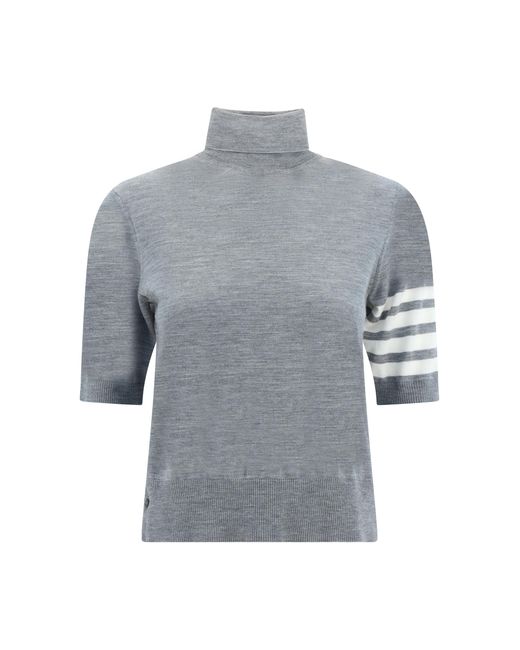 Thom Browne Gray Turtleneck Sweater