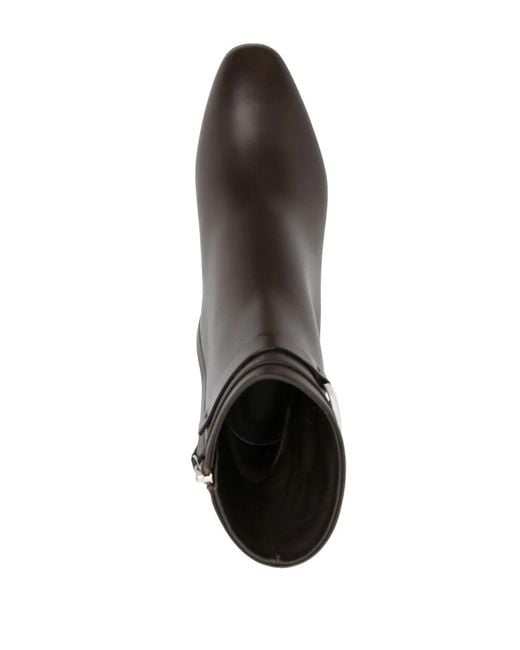 Ferragamo Brown Ferragamo Rego 55 Logo-Plaque Ankle Boots