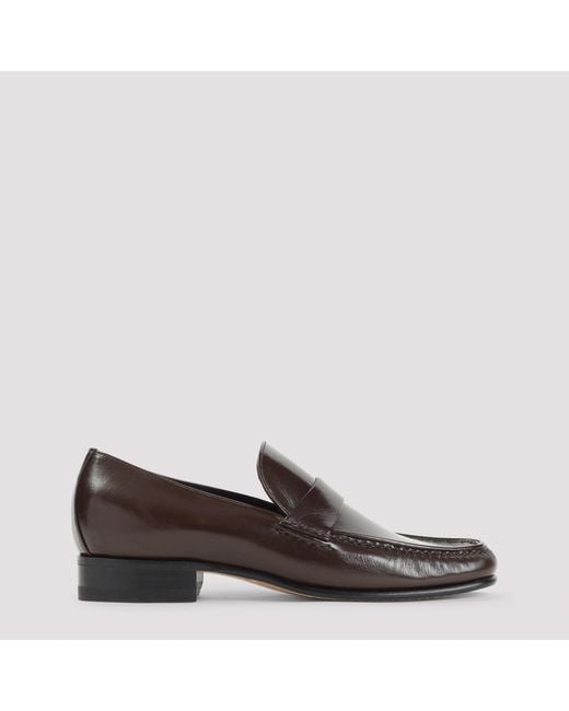 Phoebe Philo Brown Calf Leather Loafers