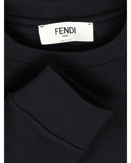 Fendi Black Logo Cropped Sweatshirt