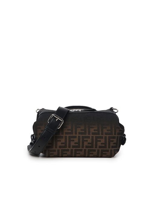 Fendi Black Siesta Small Ff Jacquard Bag for men