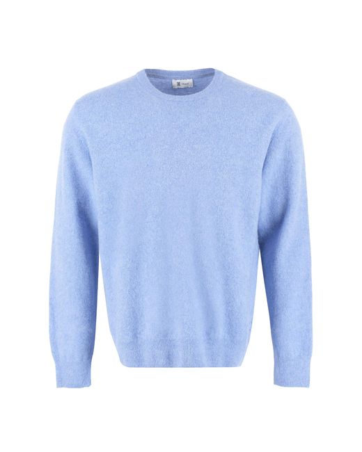 THE (Alphabet) Blue Pullover Lambswool & Cashmere Sweatshirts for men