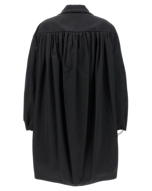Marni Black Satin Parka With Zip Closure