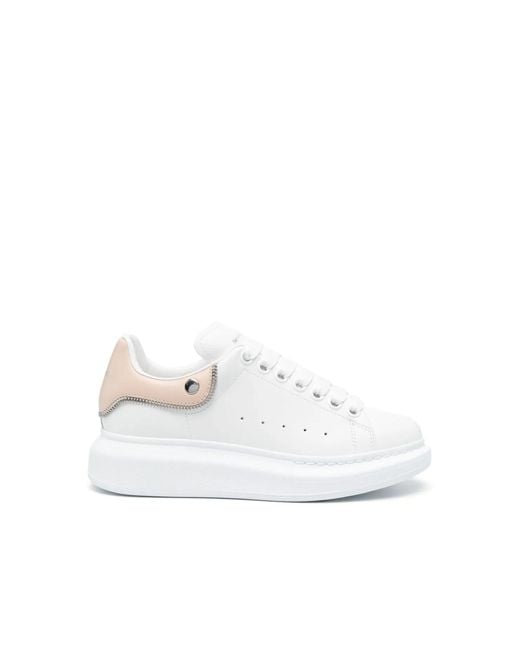 Alexander McQueen White Oversized Leather Sneakers