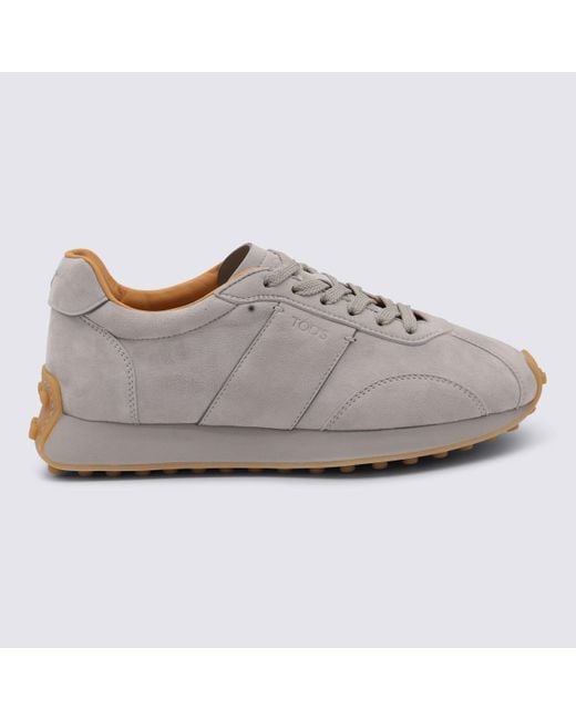 Tod's Gray Leather T Vintage Sneakers