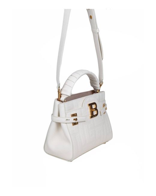 Balmain White Bbuzz Handbag