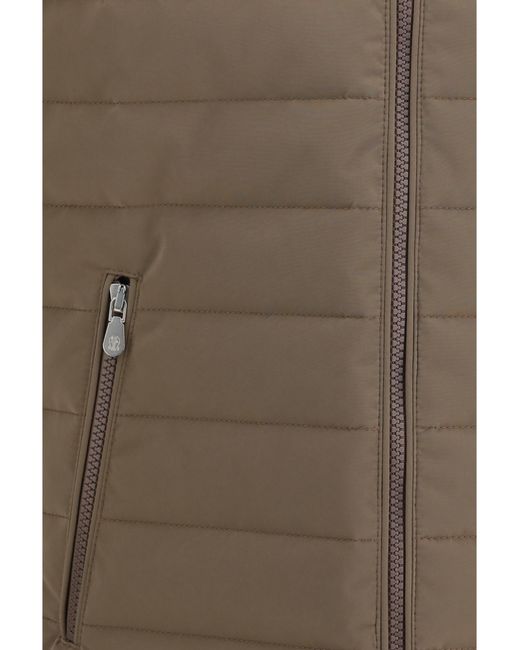 Brunello Cucinelli Brown Quilted Vest Jacket Polyester; Polyamide Down for men