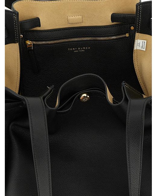 Tory Burch Black Cowhide Tote Bag
