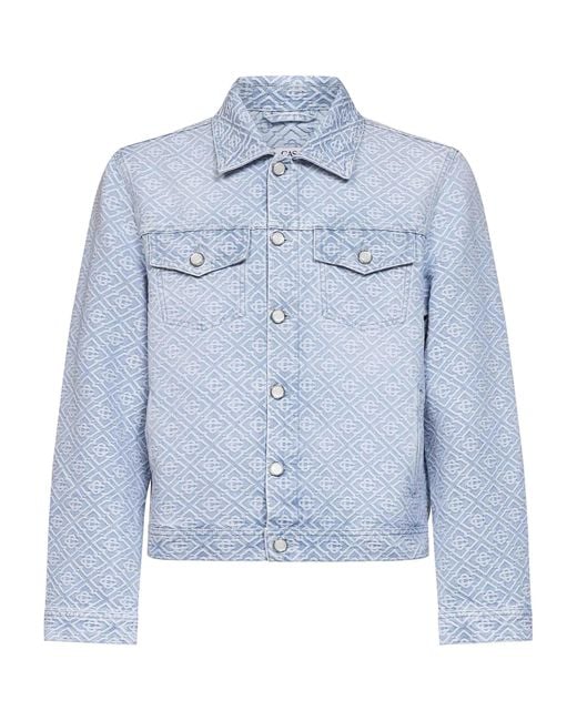 Casablanca Blue Denim Washed Monogram Jacket for men