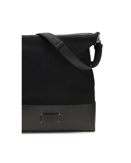 Maison Margiela Black Calf Leather Bos Taurus Shoulder Bag for men