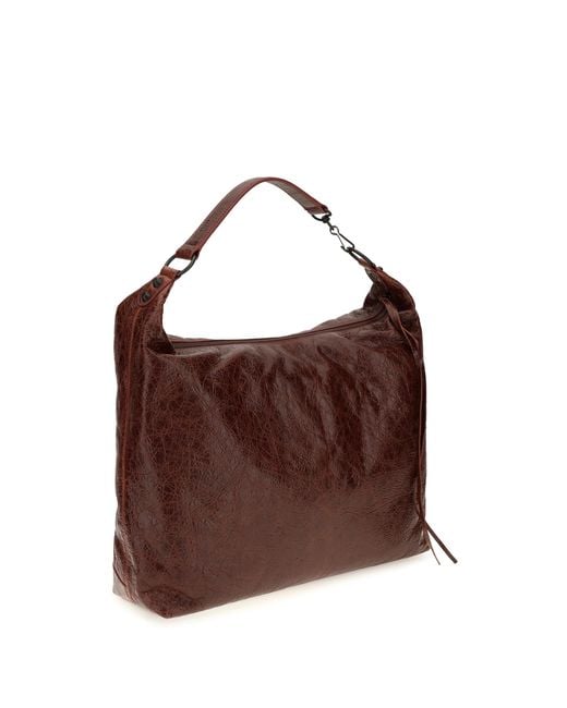 Balenciaga Brown Medium Le City Hobo Shoulder Bag Lamb Ovis Aries