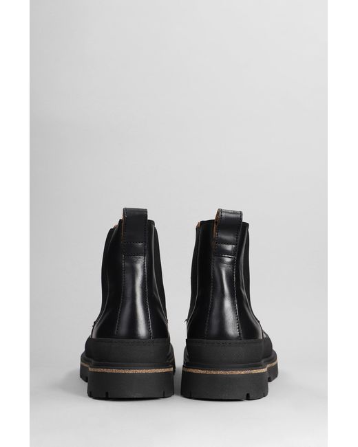Birkenstock Prescott Combat Boots In Black Leather for men