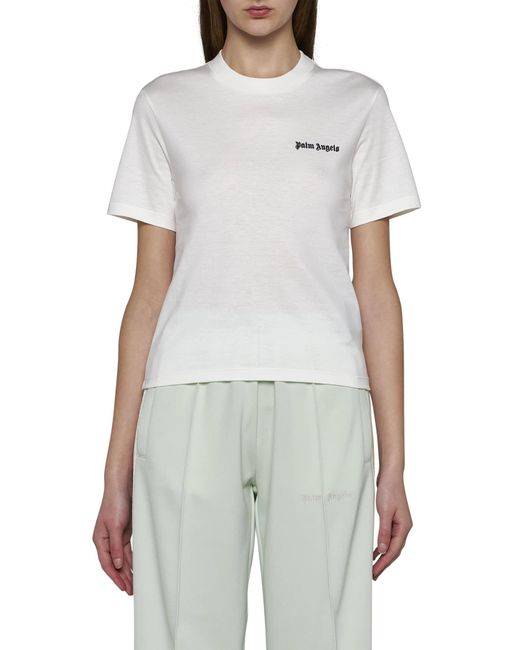 Palm Angels White T-Shirts And Polos