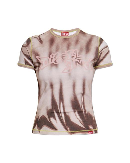DIESEL Pink T-Shirt 'T-Grafi'