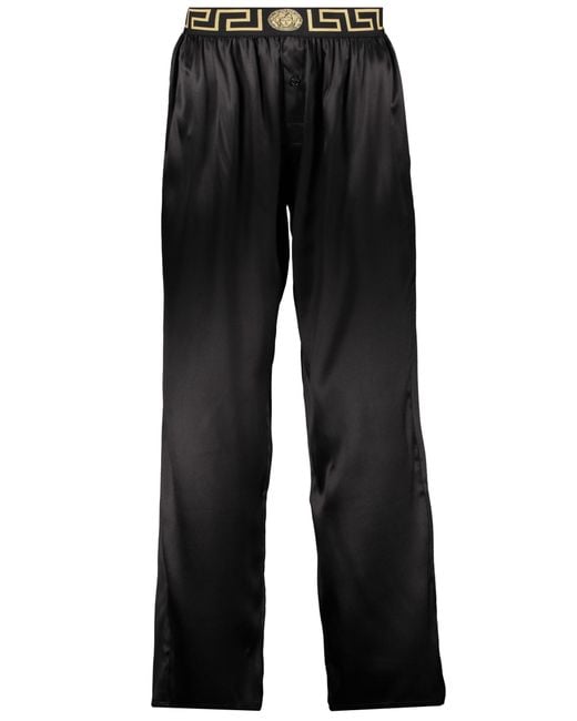 Versace Black Silk Pajama Pants
