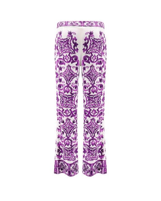 Dolce & Gabbana Purple Silk Trousers