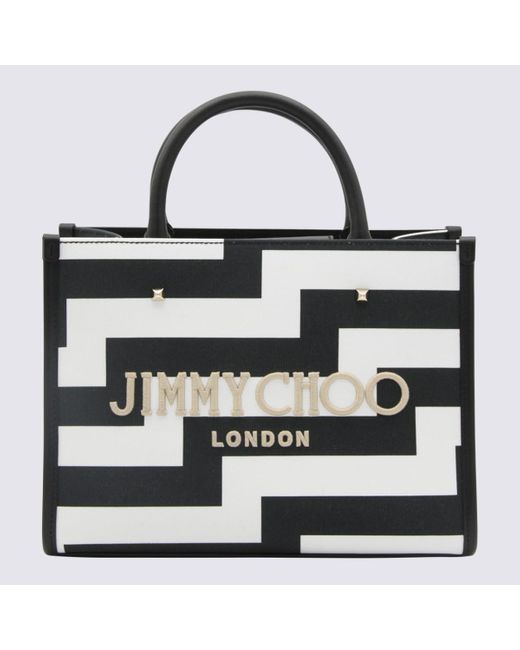Jimmy Choo Black And Avenute Medium Tote Bag