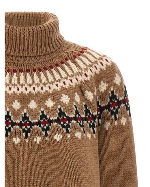 Alanui Natural 'Sweet Winter' Turtleneck Sweater