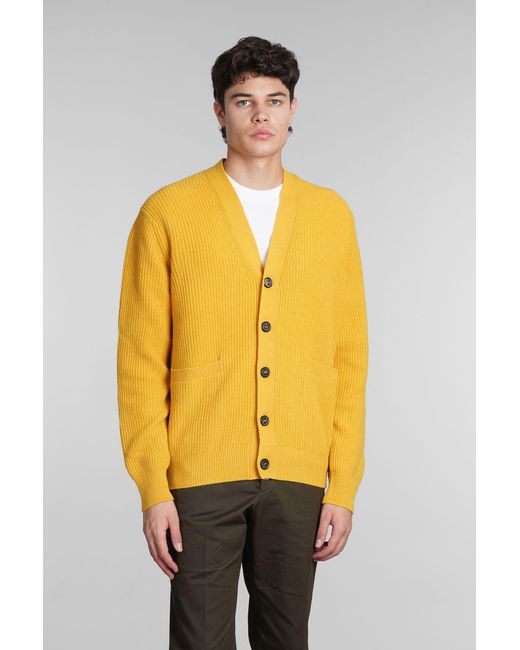 Ballantyne Cardigan In Yellow Wool for 