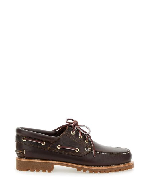 Timberland Brown Loafers Leather Low Block Heel for men