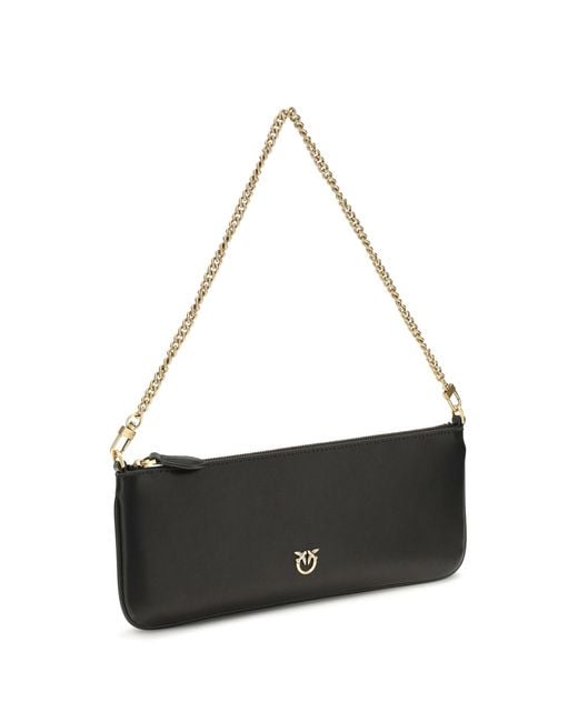 Pinko Black Shoulder Bag Horizontal Flat Leather-Antique/Antique Calf (Bos Taurus) Wallets & Purses