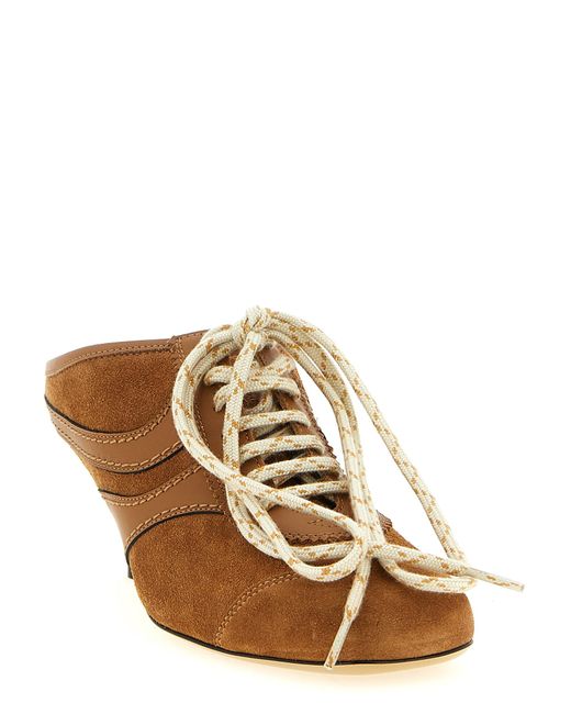 Dries Van Noten Brown Heeled Suede Sneakers