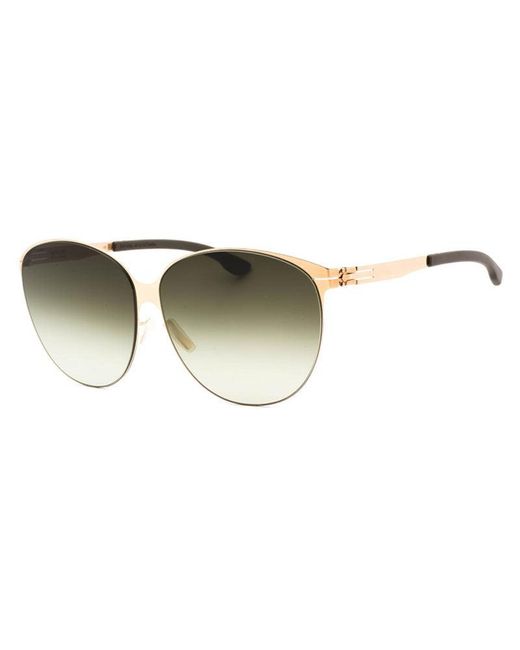Ic! Berlin Metallic Sunglasses Round Full Rim, Rose- Warm Frame And Gradient Lens Swingm1397032